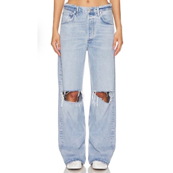 Citizens of Humanity Denim - Citizens of Humanity Ayla Baggy Jeans Pagoda Distressed Wide Leg 27
